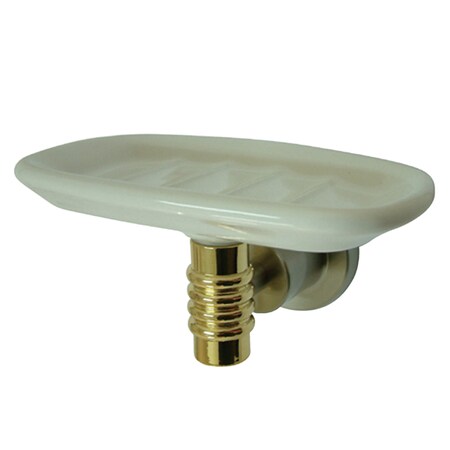 Kingston Brass Soap Dish Holder, Brushed Nickel/Polished Brass BAH8615SNPB